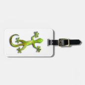 Grüner Gecko mit Goldmuster Gepäckanhänger (Vorderseite horizontal)