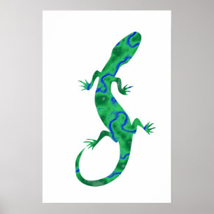 Grüner Gecko Poster