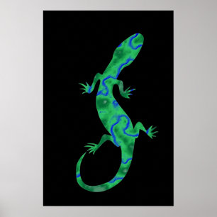 Grüner Gecko Poster