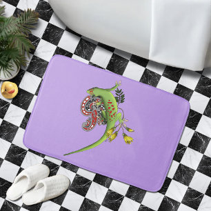 Grüner Gecko Stammes-Lavendel Rot Badematte