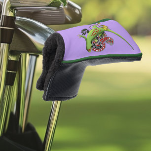 Grüner Gecko Stammes-Lavendel Rot Golf Headcover
