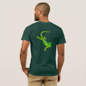 Grüner Gecko-T - Shirt (hinterer Druck) (Schwarz voll)