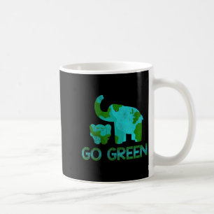 Grüner Geh Elefant Natur Klima Schutz Stunde Tag  Kaffeetasse