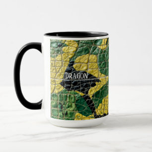 Grüner Gelber Alligator Krokodil Drache Name Tasse