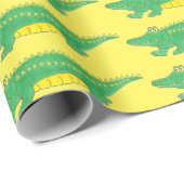Grüner Gelber Gator Alligator Croc Crocodile Wrap Geschenkpapier (Rolleneckpunkt)