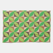 Grüner geometrischer Muster im Stil der Mitte des Geschirrtuch (Horizontal)