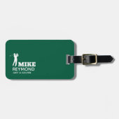 Grüner Gepäckanhänger für einen Golfer (Vorderseite horizontal)