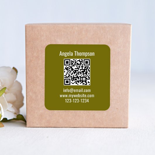 Grüner Geschäfts-QR-Code individuell Basic Quadratischer Aufkleber