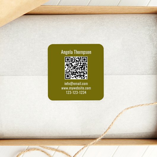 Grüner Geschäfts-QR-Code individuell Basic Quadratischer Aufkleber