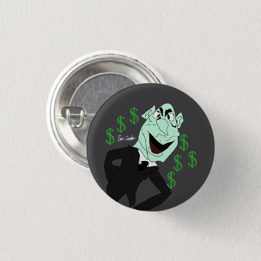Grüner Geschäftsmanager-Puppe Button (Vorne & Hinten)