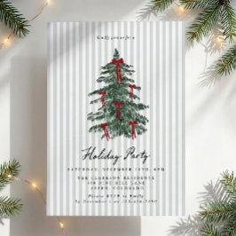 Grüner gestreifter Weihnachtsbaum roter Bogen Feie Einladung