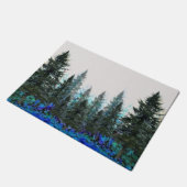 GRÜNER GEZIERTER WALD FUßMATTE (Schrägansicht)