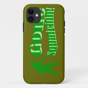Grüner gezogener Squatchin-Slogan iPhone 11 Hülle