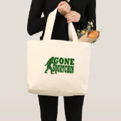 Grüner gezogener Squatchin-Slogan Jumbo Stoffbeutel (Vorderseite (Produkt))
