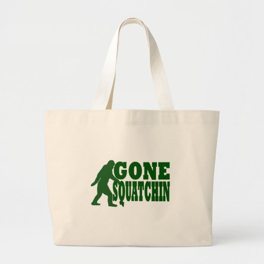 Grüner gezogener Squatchin-Slogan Jumbo Stoffbeutel (Vorne)