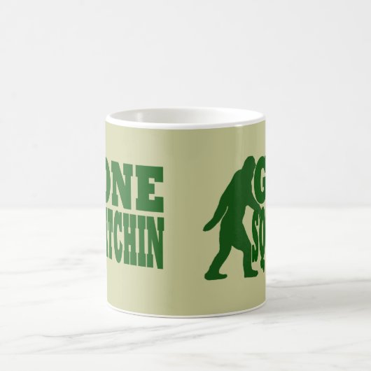 Grüner gezogener Squatchin-Slogan Kaffeetasse (Mittel)