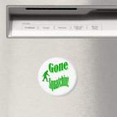 Grüner gezogener Squatchin-Slogan Magnet (In Situ (Geschirrspüler))