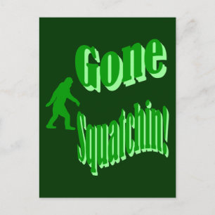 Grüner gezogener Squatchin-Slogan Postkarte