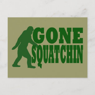 Grüner gezogener Squatchin-Slogan Postkarte