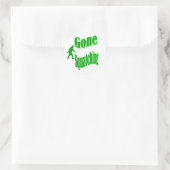 Grüner gezogener Squatchin-Slogan Runder Aufkleber (Tasche)