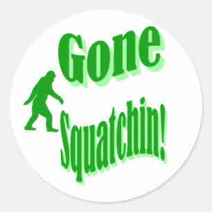 Grüner gezogener Squatchin-Slogan Runder Aufkleber