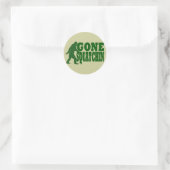 Grüner gezogener Squatchin-Slogan Runder Aufkleber (Tasche)