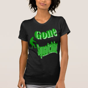 Grüner gezogener Squatchin-Slogan T-Shirt