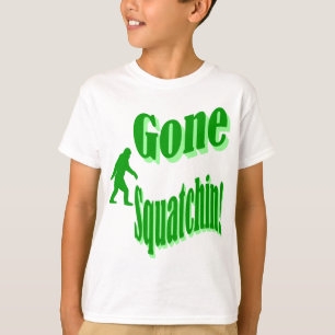 Grüner gezogener Squatchin-Slogan T-Shirt