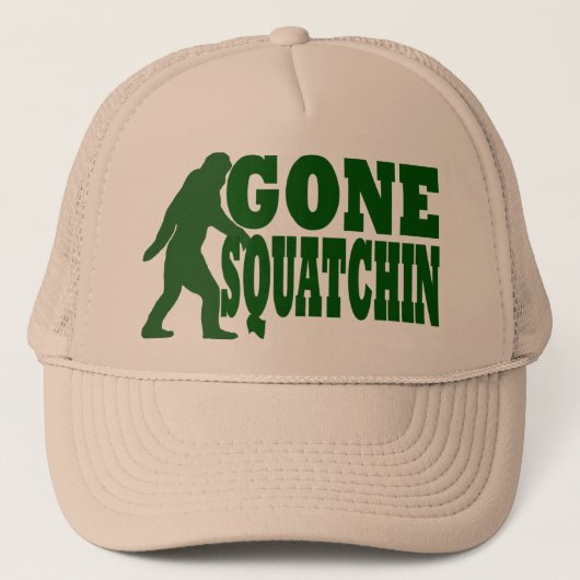 Grüner gezogener Squatchin-Slogan Truckerkappe (Vorderseite)