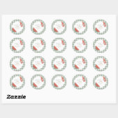 Grüner Gingham-Baby-Q-Rundsticker Runder Aufkleber (Blatt)