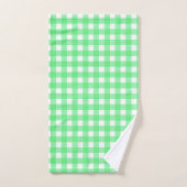 Grüner Gingham Badhandtuch Set (Handtuch)
