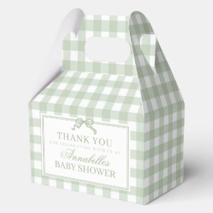 Grüner Gingham Coquette Bogen Baby Shower Giebel G Geschenkschachtel