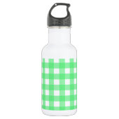 Grüner Gingham Edelstahlflasche (Vorderseite)