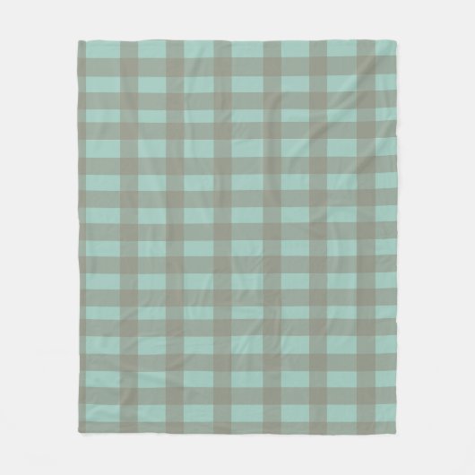 Grüner Gingham Fleecedecke (Vorderseite)