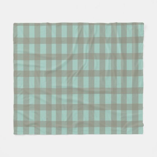 Grüner Gingham Fleecedecke (Vorderseite (Horizontal))