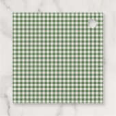 Grüner Gingham-Geschenkanhänger mit verspieltem Za Geschenkanhänger (Rückseite)