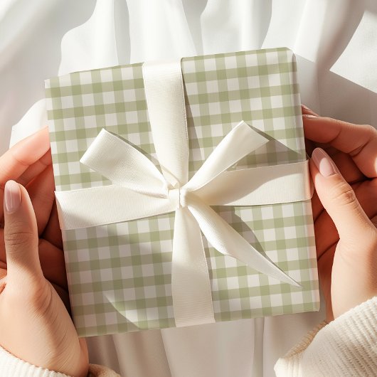 Grüner Gingham Geschenkpapier