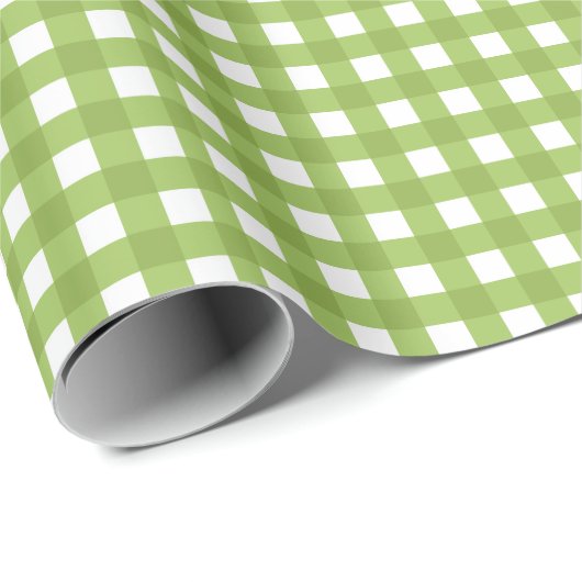 Grüner Gingham Geschenkpapier (Rolleneckpunkt)
