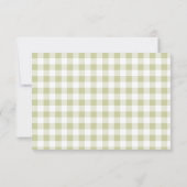Grüner Gingham Geschlechtsneutral Dankeskarte (Rückseite)