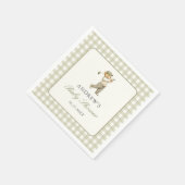Grüner Gingham-Golf-Junge-Baby-Party Serviette (Ecke)
