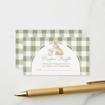 Grüner Gingham-Hasen-Frühlings-Oster-Windel-Raffle