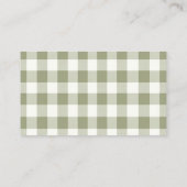 Grüner Gingham-Hasen-Frühlings-Oster-Windel-Raffle Begleitkarte (Rückseite)
