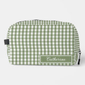 Grüner Gingham Hübsche Karo Kosmetik Schön Waschbeutel (Vorderseite)