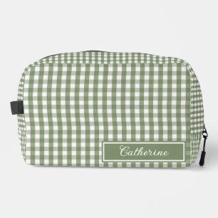 Grüner Gingham Hübsche Karo Kosmetik Schön Waschbeutel