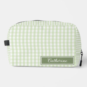Grüner Gingham Hübscher Karo Kosmetik Schön Waschbeutel