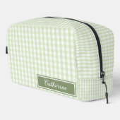 Grüner Gingham Hübscher Karo Kosmetik Schön Waschbeutel (Rechte Ecke)