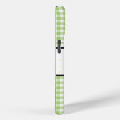 Grüner Gingham-Karo-Blumen-Monogramm Case-Mate iPhone Hülle (Rückseite / Rechts)