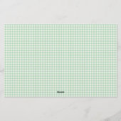 Grüner Gingham Karo Briefpapier (Rückseite)