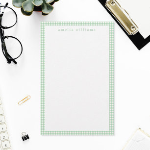 Grüner Gingham Karo Briefpapier
