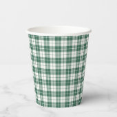 Grüner Gingham Karo Geschlechtsneutral Pappbecher (Rückseite)